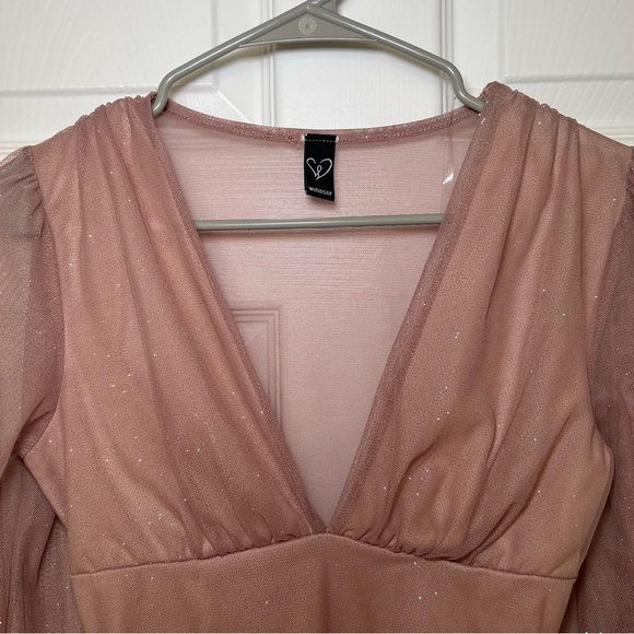 Windsor Shimmering Mauve Long Sleeve Bodysuit - Picture 4 of 7